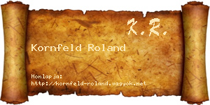Kornfeld Roland névjegykártya