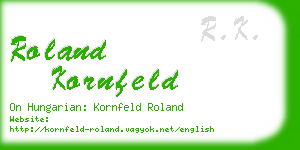 roland kornfeld business card